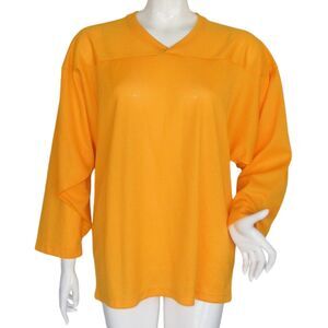 CCM Hockey jersey, S, Yellow Air Mesh, Long sleeves, Plain, No number, Practice